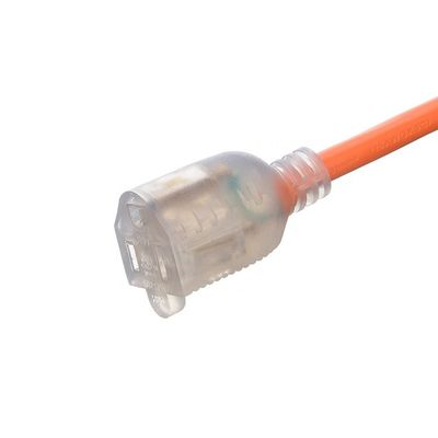 15 FT 12/3 Gauge LED Beleuchtete End SJTW 15 Ampere/125V/1875W Orange Außenjacke Schwerlast-Stromkabel für Innen- / Außenbereich