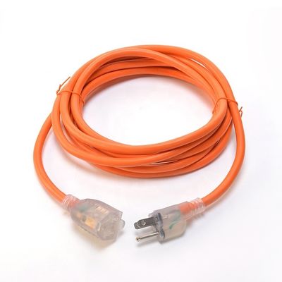 50 Fuß 3X12AWG SJTW Heavy Duty Gelb 3-Spitzen-Verlängerungskabel 15 AMP Außenstromkabel für Garten und Großgeräte