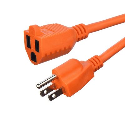 Endart / 15ft Schwerlast-Stromkabel in 3 Spitzen16 SJTW AWG auf Außengeräuschen mit Nema-15 Orange Stecker für Verlängerungsleitungen